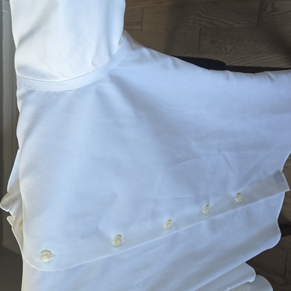 Blu by Polifroni White Mens Dress Shirt, 14 1/2, Like New Condition. - Picture 6 of 9